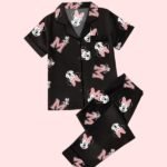 סט פיג'מה דגם דיסני שחור - מידה M