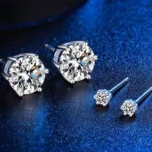 עגילי סוליטר אלגנטיים