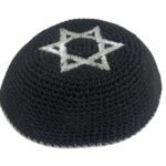 כיפה סרוגה מגן דוד כסף